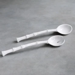 Beatriz Ball VIDA Bamboo Large Salad Servers, White