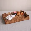 Beatriz Ball VIDA Rattan Large Scalloped Rectangular Tray