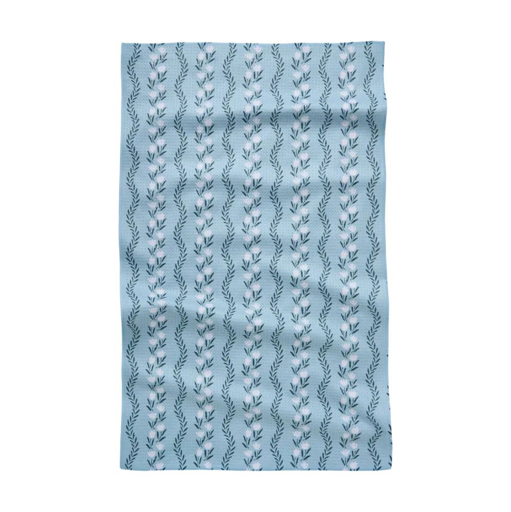 Geometry Vintage Floral Stripe Tea Towel