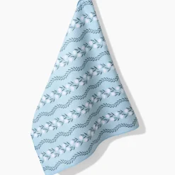 Geometry Vintage Floral Stripe Tea Towel