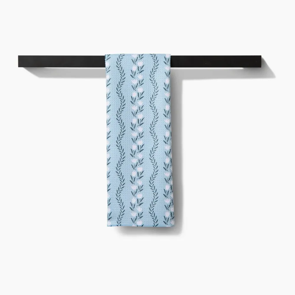 Geometry Vintage Floral Stripe Tea Towel
