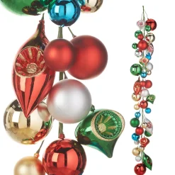 RAZ Vintage Ornament Ball Garland, 4'