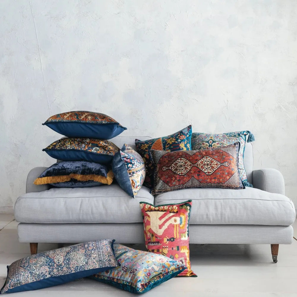 Creative Coop Vintage Woodland Pattern Pillow