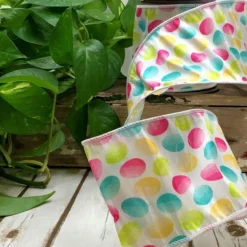 D. Stevens Watercolor Egg Ribbon, 4" X 10YD