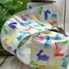 D. Stevens Watercolor Multicolor Rabbit Ribbon, 4“x10YD