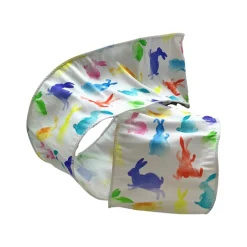 D. Stevens Watercolor Multicolor Rabbit Ribbon, 4“x10YD