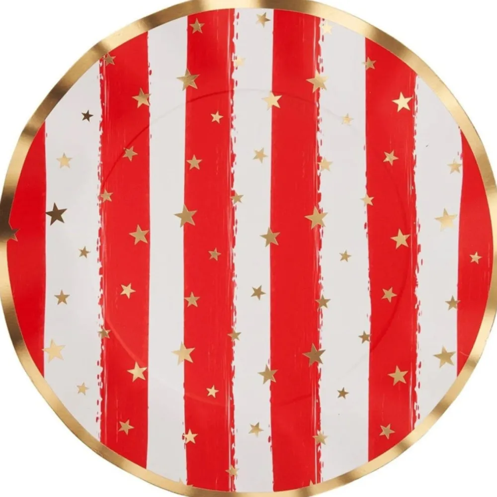 Sophistiplate Wavy Dinner Plate, Patriotic Confetti
