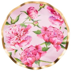 Sophistiplate Wavy Salad Plate, Pink Peonies
