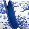 Reliant Ribbon White and Blue Asian Vista Chinoiserie Ribbon, 4" X 5YD