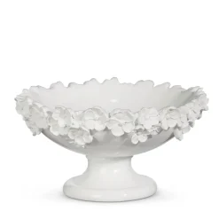 RAZ White Floral Decorative Bowl