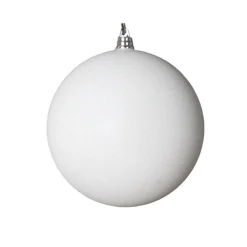 Farrisilk White Glitter Ball Ornament, 6"
