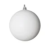 Farrisilk White Glitter Ball Ornament, 4"