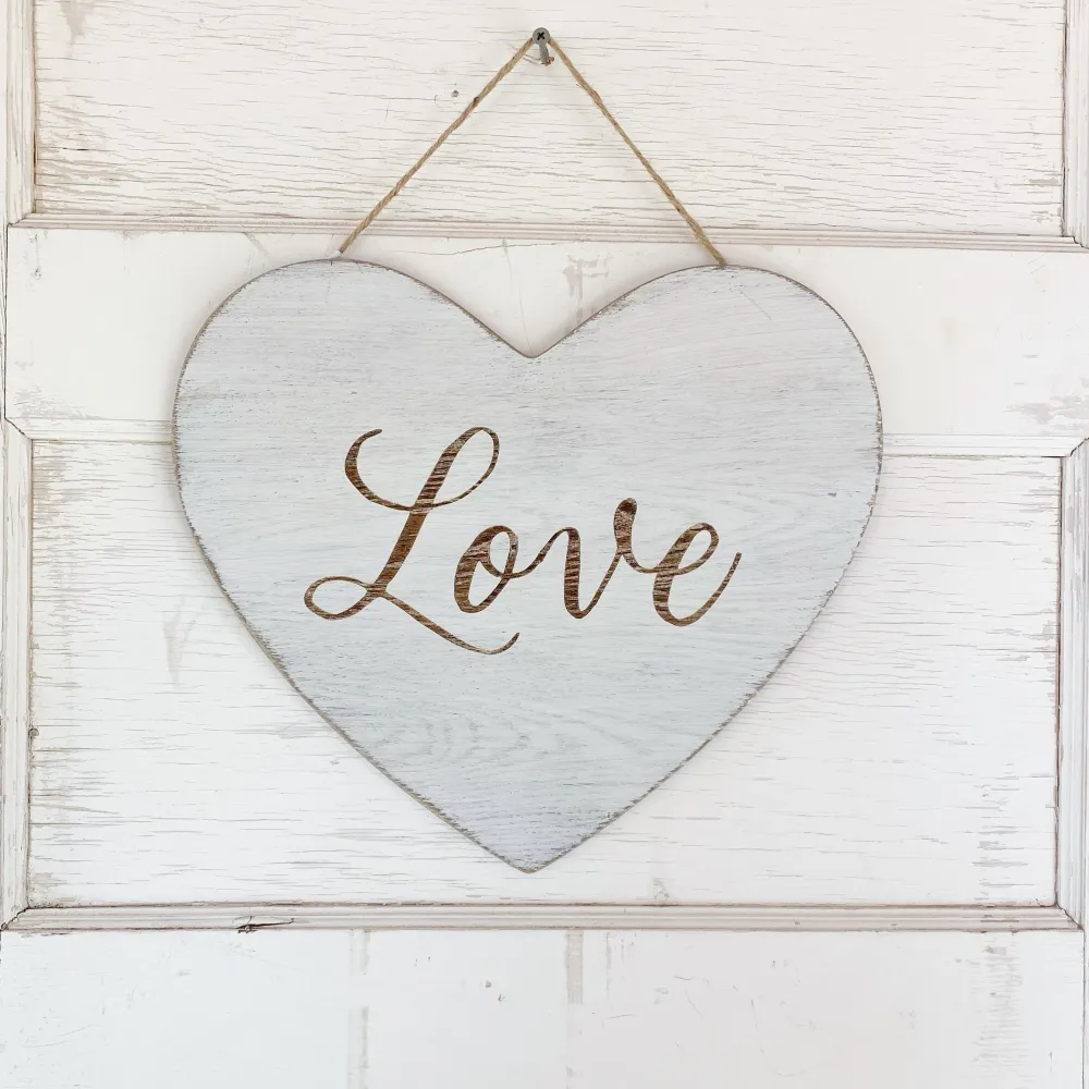 Burton & Burton White Hanging Love Heart