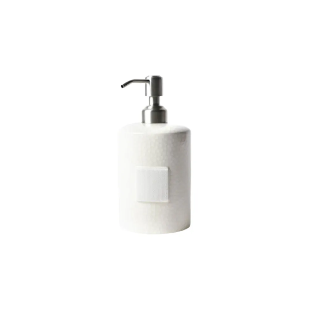 Happy Everything White Small Dot Cylinder Soap Pump by !
