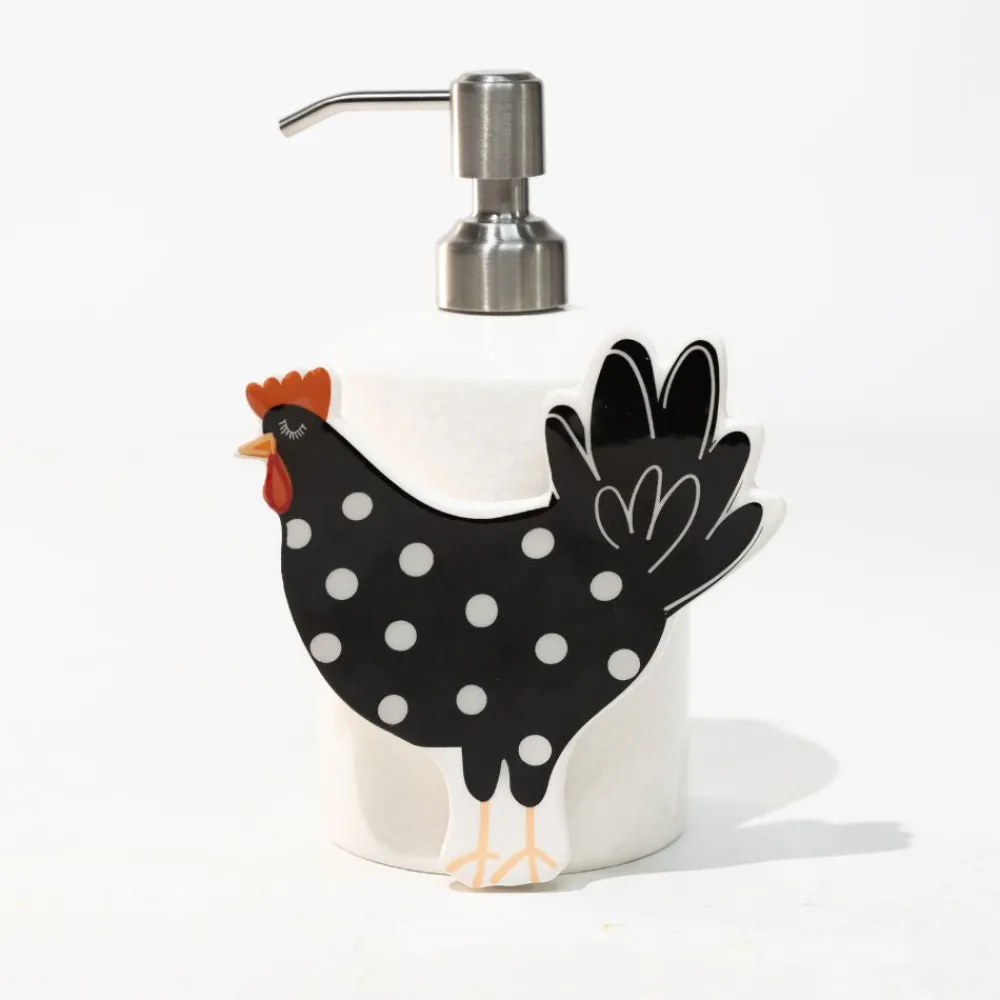 Happy Everything White Small Dot Cylinder Soap Pump by !