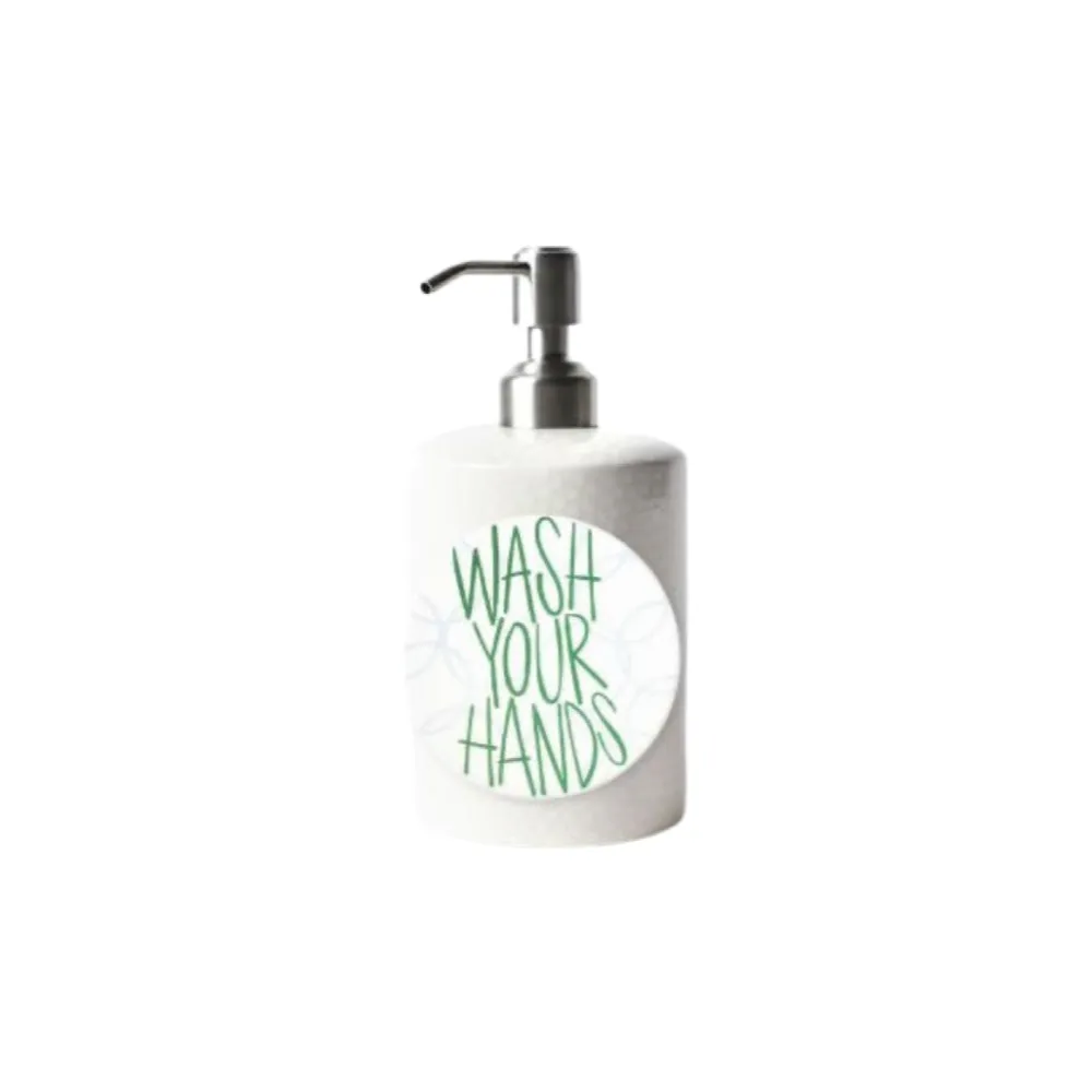 Happy Everything White Small Dot Cylinder Soap Pump by !