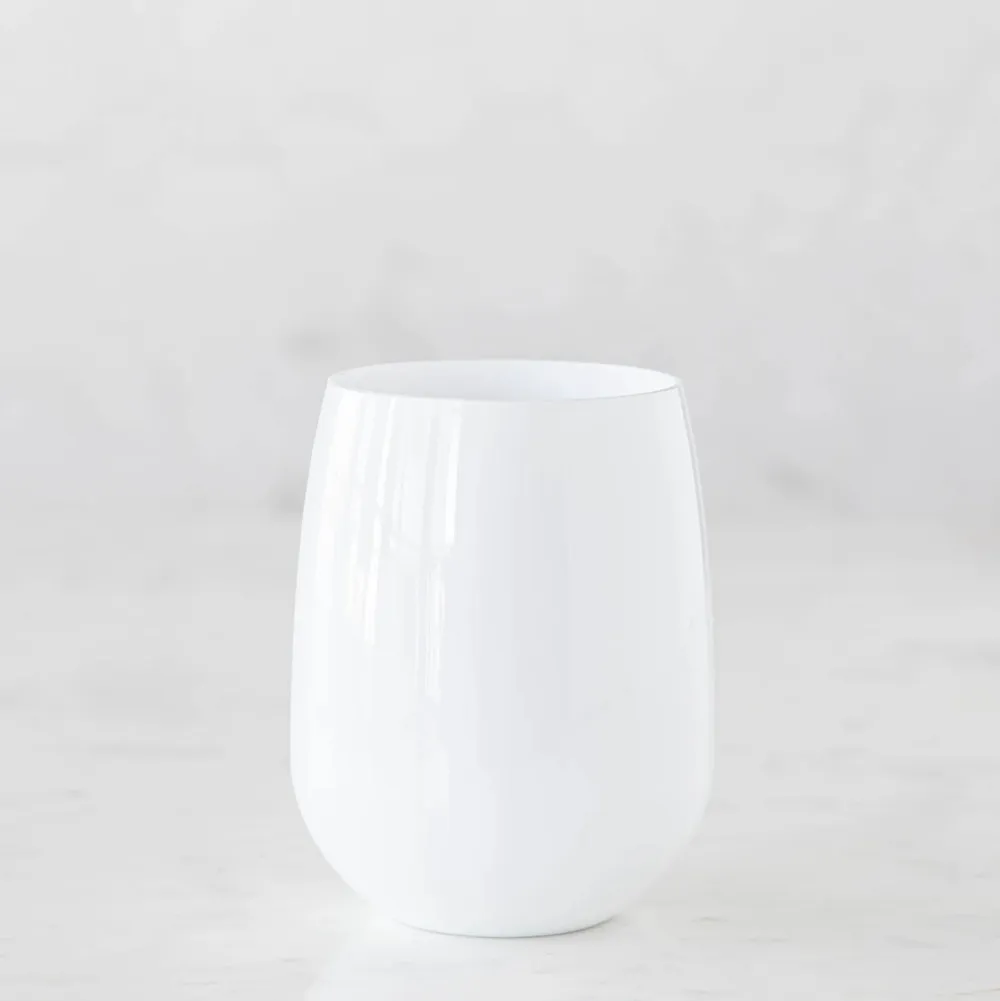 Hester & Cook White Stemless Wine Glass