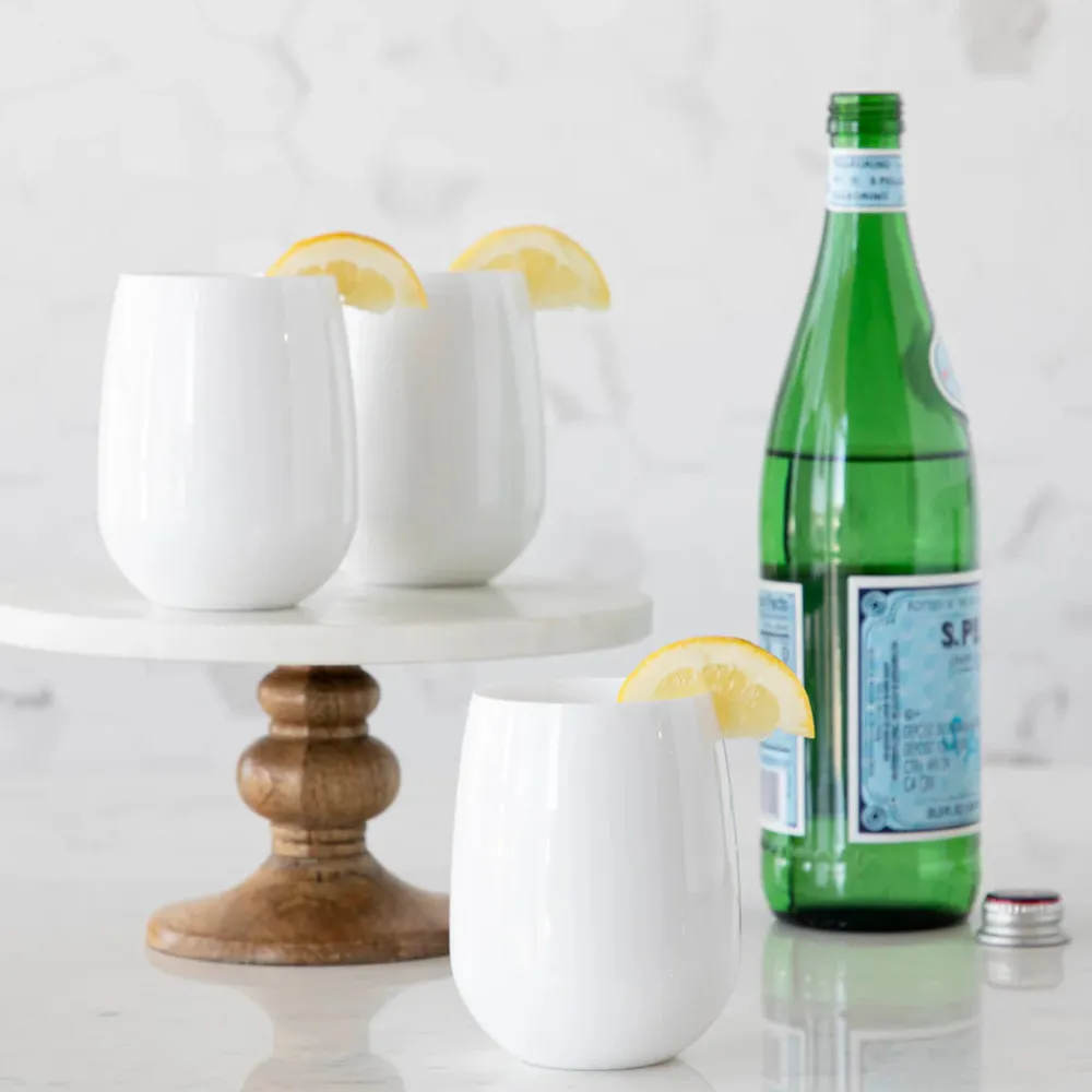 Hester & Cook White Stemless Wine Glass
