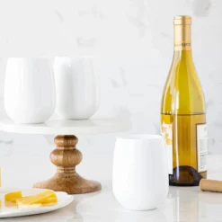Hester & Cook White Stemless Wine Glass