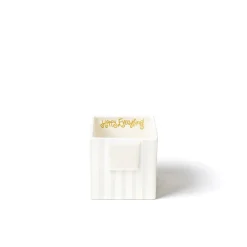 Happy Everything White Stripe Small Nesting Cube by !