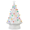 RAZ White Vintage Lighted Tree with Timer, 17"