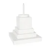 The Round Top Collection White Wood Display Stand, Short