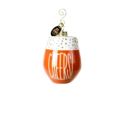 Happy Everything Wine Cheers Shaped Ornament