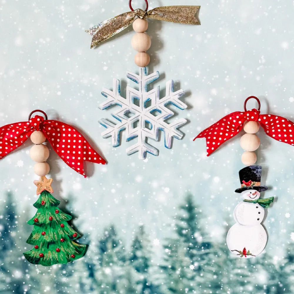 The Round Top Collection Wood Bead Holiday Ornament