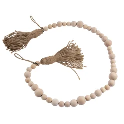 The Round Top Collection Wooden Bead Garland With Tassels