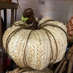 Liberty Floral Woven Corn Husk Pumpkin, Small