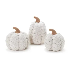 Two's Company Woven Pumpkins, Cream